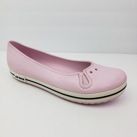 Crocs Crocband Womens Size 11 Bubblegum Pink Slip On Comfort Ballet Flats Shoes - Picture 2 of 10